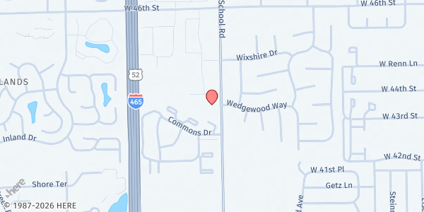 Map showing The Salvation Army Eagle Creek at 4400 N High School Rd, Indianapolis, IN
