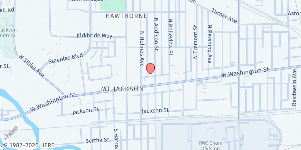 Map showing Victory in the City at 24 N. Addison Ave., Indianapolis, IN