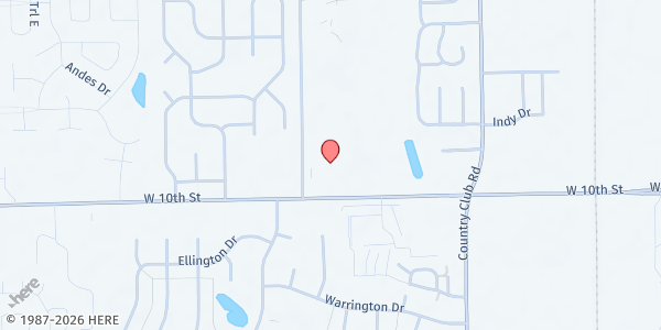 Map showing Westside Church of the Nazarene at 8610 W. 10th St., Indianapolis, IN