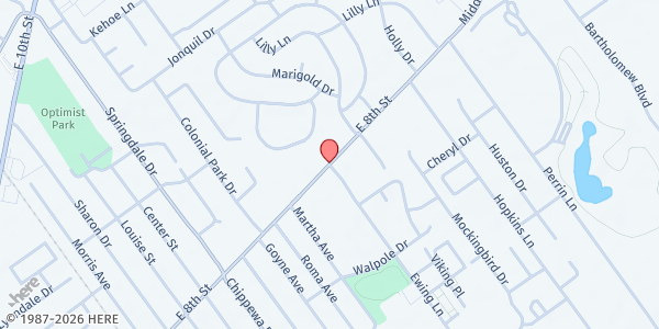 Map showing Sister of Saving Souls II at 735 Ewing Ln., Jeffersonville, IN