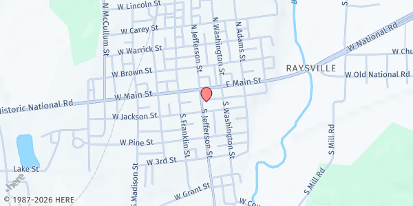 Map showing Knightstown Community Food Pantry at 27 S. Jefferson St., Knightstown, IN