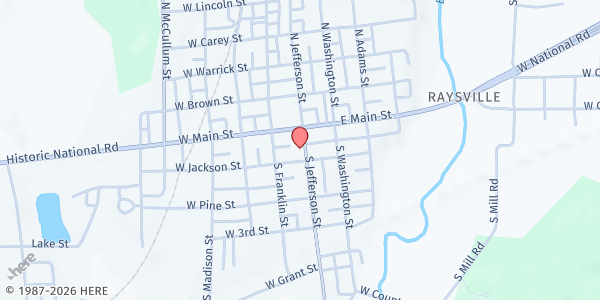 Map showing Knightstown Community Pantry at 28 S. Jefferson St, Knightstown, IN