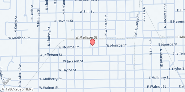 Map showing Congregation Tzion /Solomon Ministries at 614 W. Monroe St., Kokomo, IN