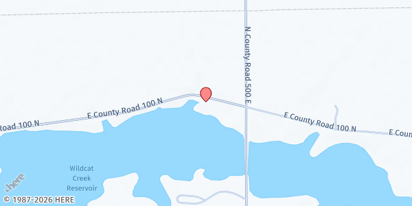 Map showing Hillsdale Community Church at 4893 County Rd. E. 100 N., Kokomo, IN