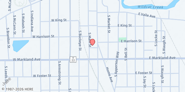 Map showing Main Street UMC at 830 S. Main St., Kokomo, IN
