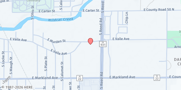 Map showing New Life Church at 1803 E Vaile Ave, Kokomo, IN