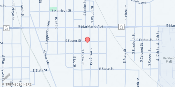 Map showing The Salvation Army - Kokomo at 1105 S. Waugh St., Kokomo, IN