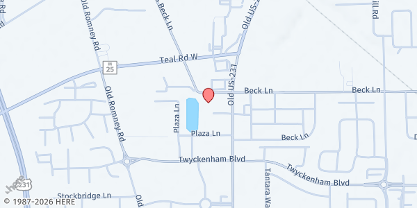 Map showing River City at 2828 Old US Highway 231 S, Lafayette, IN