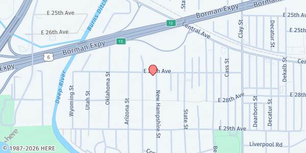 Map showing Light in the Midst of Darkness at 2702 New Hampshire St., Lake Station, IN
