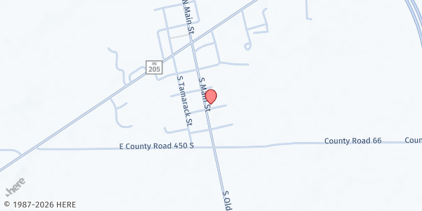 Map showing Emmanuel Lutheran Church Services - Food Distribution Center at 307 S Main St, Laotto, IN