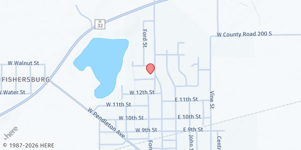 Map showing Lapel Community Food Pantry at 1321 Main St, Lapel, IN