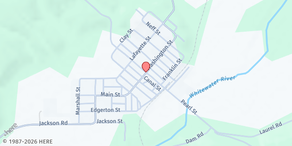 Map showing Growing Laurel Food Pantry at 218 N Clay St, Laurel, IN