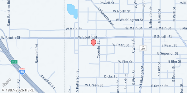 Map showing Love INC - Lebanon at 817 W Pearl St, Lebanon, IN