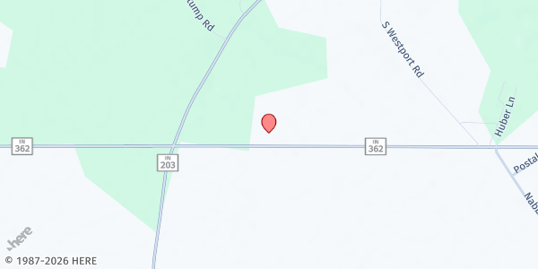 Map showing House of Refuge Ministries - Mobile Distribution at 7059 IN-362, Lexington, IN