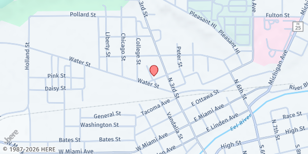 Map showing Emmaus Mission Center at 19 W. Richardville St., Logansport, IN