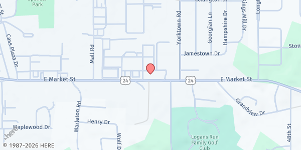 Map showing Food Finders Mobile- Revolution Community Church at 3930 E Market Street, Logansport, IN