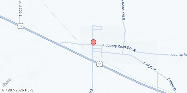 Map showing Blountsville/Stoney Creek Volunteer Fire Department at 8896 N. Wilbur Wright Rd., Losantville, IN
