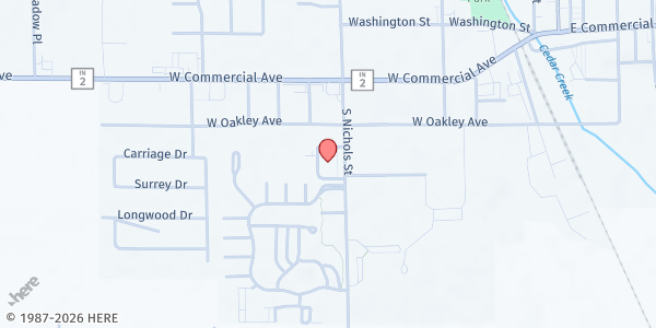 Map showing St. Edward's Conference at 216 S. Nichols St., Lowell, IN