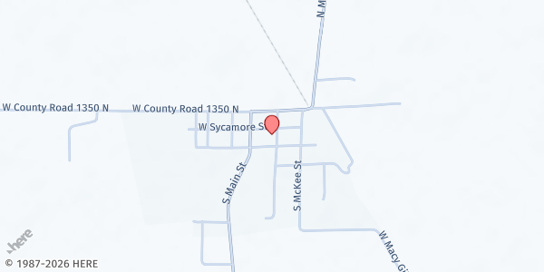 Map showing Macy Food Pantry at 190 Columbia St., Macy, IN