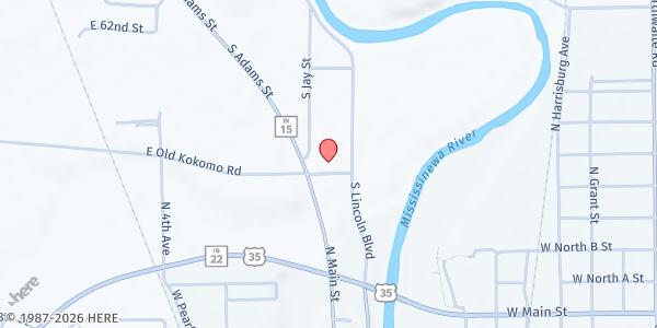 Map showing The Well - Mill Township Trustee at 2111 E. Old Kokomo Rd., Marion, IN