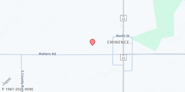 Map showing Gleaners Mobile at Eminence Food Pantry at 11672 Walters Rd, Martinsville, IN