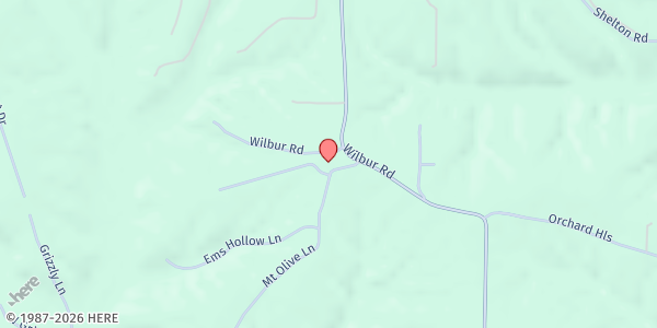 Map showing Mt. Olive United Methodist Church at 3600 Wilbur Rd., Martinsville, IN