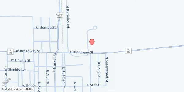 Map showing Mobile Pantry - Monon at 500 E Broadway St, Monon, IN