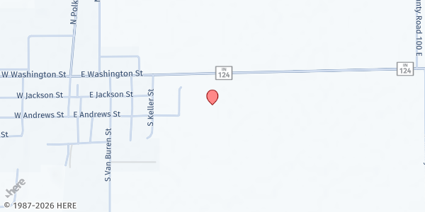 Map showing Community Harvest Farm Wagon Mobile Pantry - 115 S. Memorial Dr. at 115 S. Memorial Dr., Monroe, IN