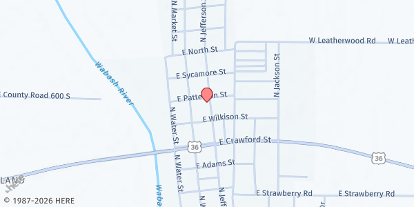 Map showing Montezuma Mobile Pantry at 1081 N. Jefferson St., Montezuma, IN