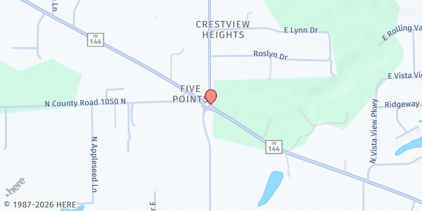 Map showing Mooresville Senior Center at 4305 E. S R 144, Mooresville, IN