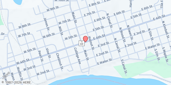 Map showing Posey County Cape at 1113 N Main St, Mt Vernon, IN