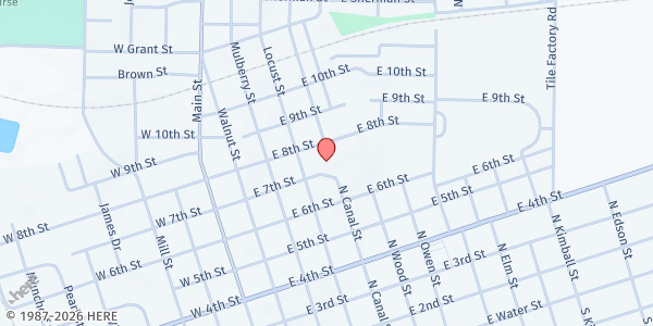 Map showing River Bend Food Pantry at 716 Locust St, Mt Vernon, IN
