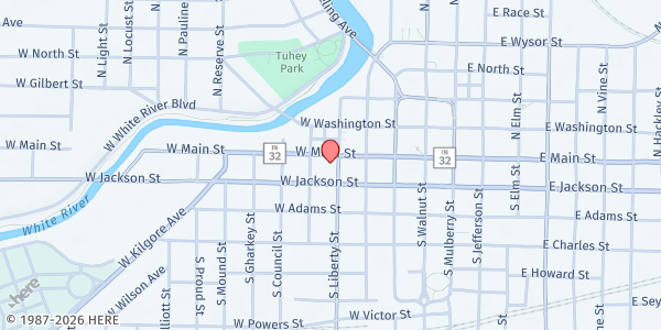 Map showing Interlocal Community Action - Muncie at 407 W Main St, Muncie, IN