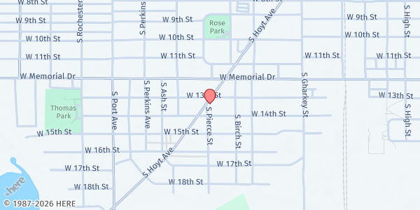 Map showing Morning Star Bread Basket & Pantry at 2009 S Hoyt, Muncie, IN
