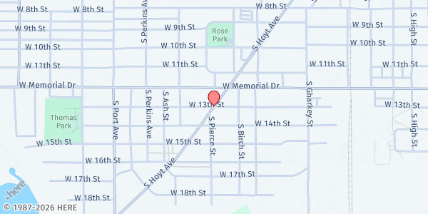 Map showing Morning Star Church at 2000 S. Hoyt Ave., Muncie, IN