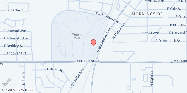 Map showing Tailgate at the Delaware Co. Fairgrounds at 1210 Wheeling Ave, Muncie, IN