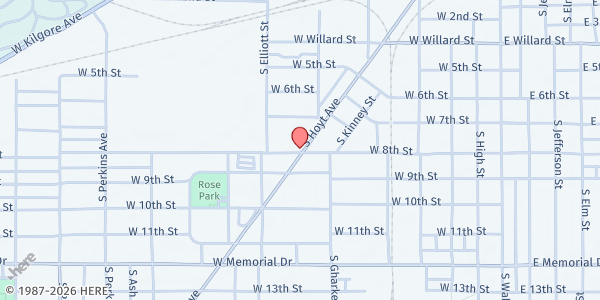 Map showing The Common Market at 900 W 8th St, Muncie, IN