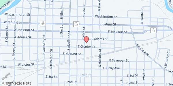 Map showing United Daycare Center at 312 S Vine, Muncie, IN