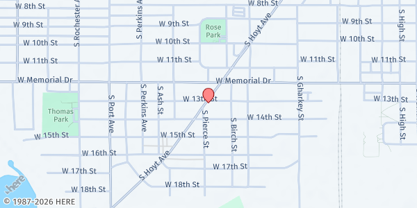 Map showing Westminster Bread Basket at 2000 S. Hoyt Ave., Muncie, IN