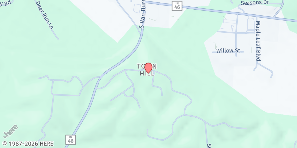 Map showing Mother's Cupboard Community Kitchen at Brown Co. 4-H Fairgrounds at 646 Memorial Dr., Nashville, IN