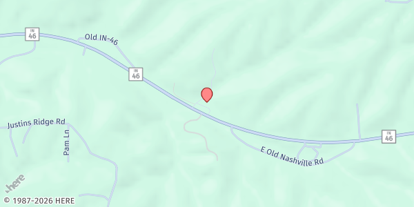 Map showing North Salem Community Church at 7718 IN-46, Nashville, IN