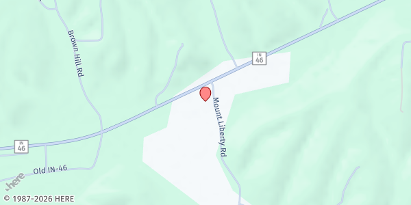 Map showing The Pentecostals of Nashville - Loaves & Fishes Food Pantry at 60 Mt Liberty Rd., Nashville, IN