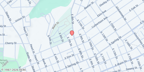 Map showing Habitat for Humanity Clark & Floyd Indiana at 711 E 8th St, New Albany, IN