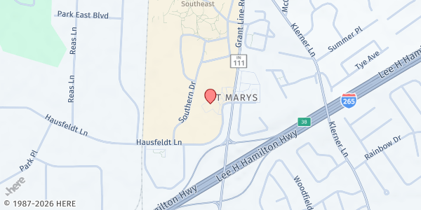 Map showing Homeless Coalition of Southern Indiana at 4007 Grant Line Rd, New Albany, IN