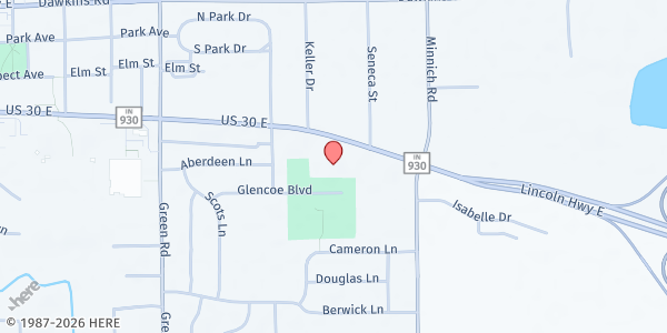 Map showing St. James Lutheran Church at 1720 IN-930, New Haven, IN