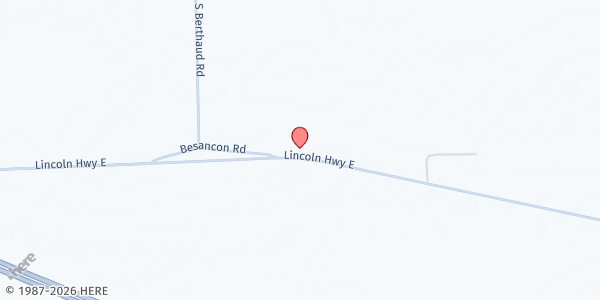 Map showing St. Louis Besancon Catholic Church - St. Vincent de Paul at 15535 Lincoln Hwy. E., New Haven, IN