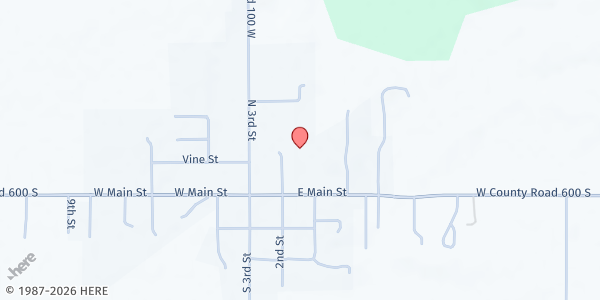 Map showing New Market Christian Church at 302 S. 3rd St., New Market, IN