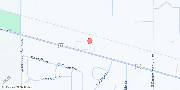 Map showing Brookville Road Community Church at 7480 US-52, New Palestine, IN