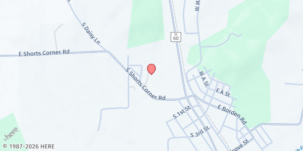 Map showing Pekin Methodist Church at 244 S. Shorts Corner Rd., New Pekin, IN