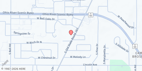 Map showing Love in Action Mobile Food Pantry at Love in Action Mobile Food Pantry, Newburgh, IN